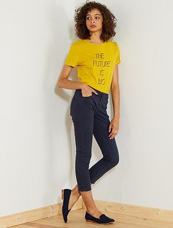 Calças slim 7/8 com cintura subida - Kiabi