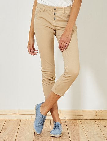 Calças slim 7/8 com cintura subida - Kiabi