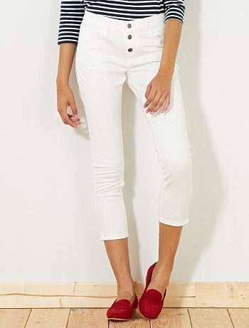 Calças slim 7/8 com cintura subida - Kiabi