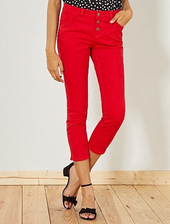 Calças slim 7/8 com cintura subida - Kiabi