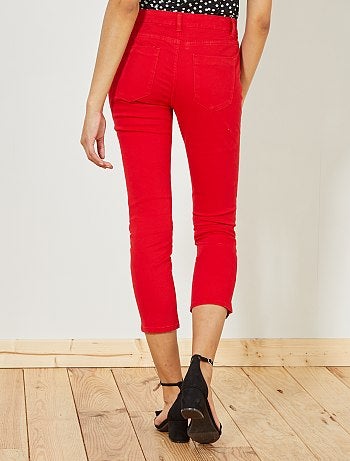 Calças slim 7/8 com cintura subida - Kiabi