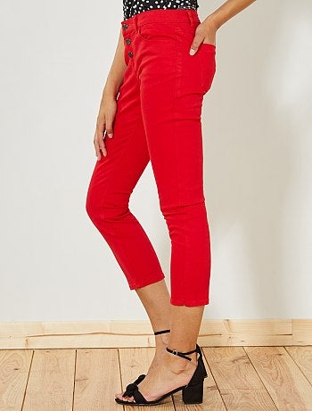 Calças slim 7/8 com cintura subida - Kiabi