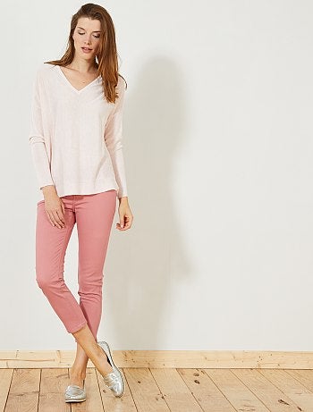 Calças slim 7/8 com cintura subida - Kiabi