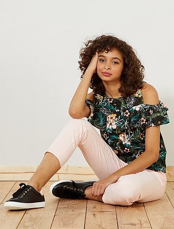 Calças slim 7/8 com cintura subida - Kiabi