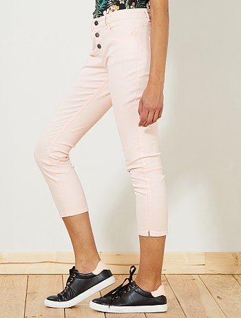 Calças slim 7/8 com cintura subida - Kiabi