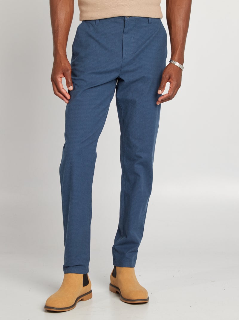 Calças slim chino AZUL - Kiabi