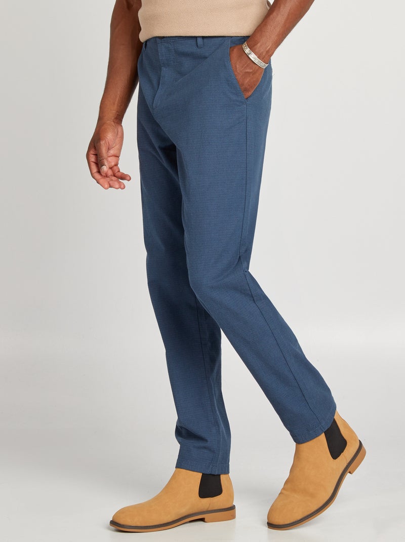 Calças slim chino AZUL - Kiabi