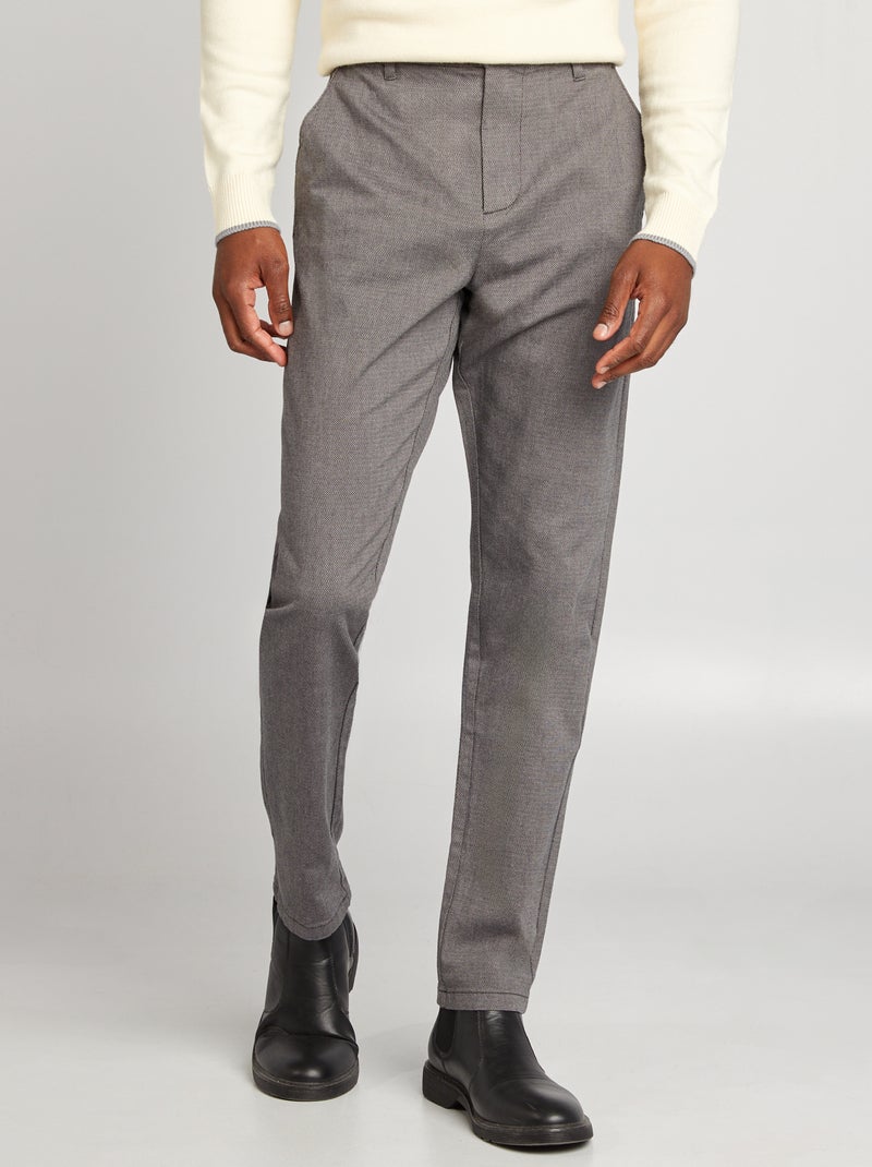 Calças slim chino CINZA - Kiabi