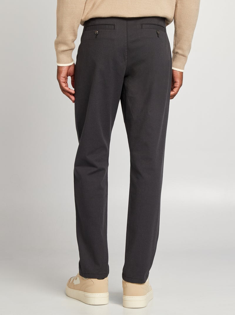 Calças slim chino Preto - Kiabi