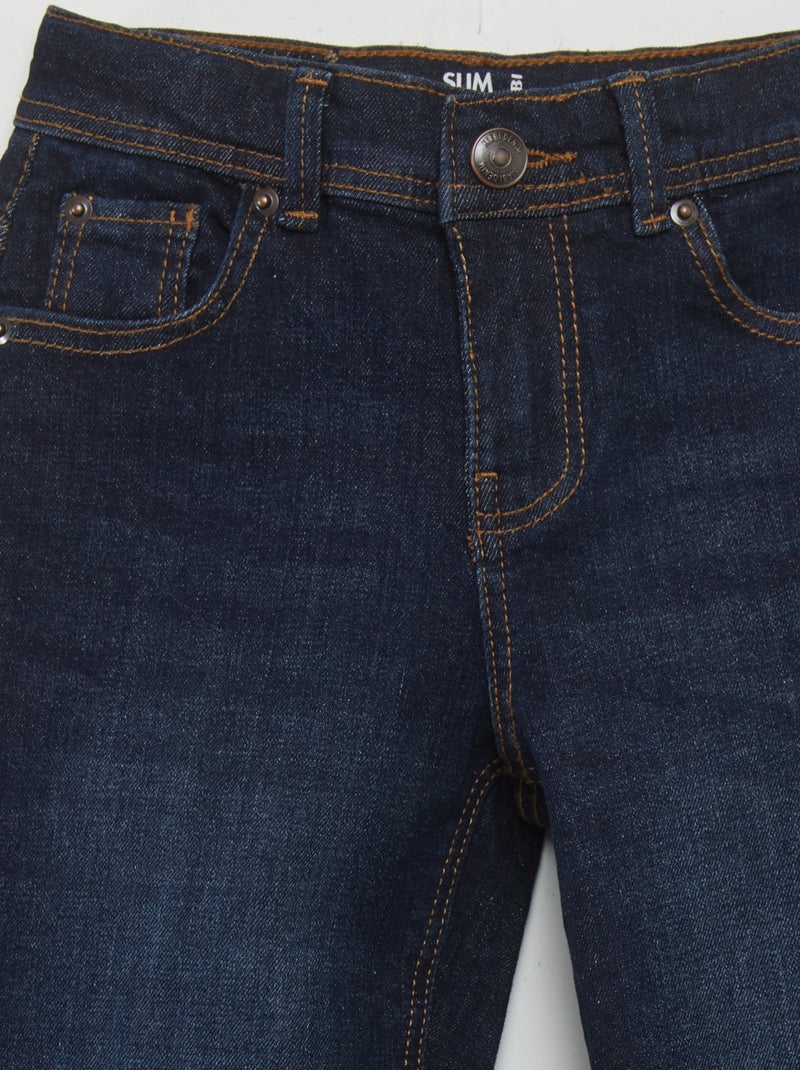 Calças slim com 5 bolsos AZUL - Kiabi