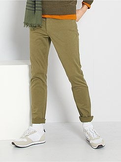 Calças slim com 5 bolsos de sarja - Kiabi