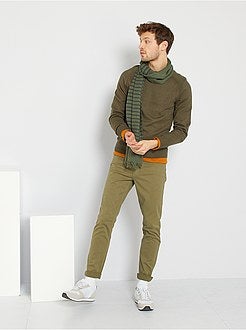 Calças slim com 5 bolsos de sarja - Kiabi