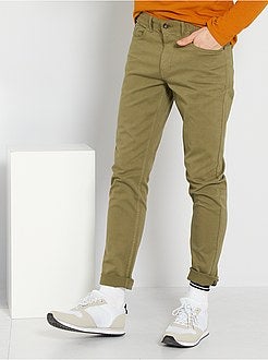 Calças slim com 5 bolsos de sarja - Kiabi