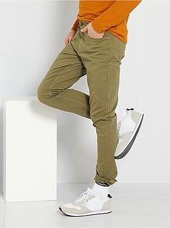 Calças slim com 5 bolsos de sarja - Kiabi