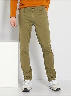 Calças slim com 5 bolsos de sarja - Kiabi