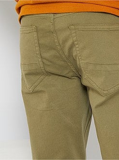 Calças slim com 5 bolsos de sarja - Kiabi