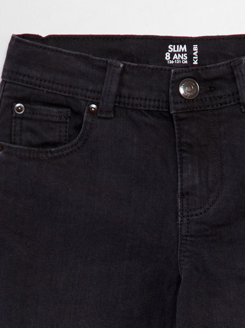 Calças slim com 5 bolsos PRETO - Kiabi