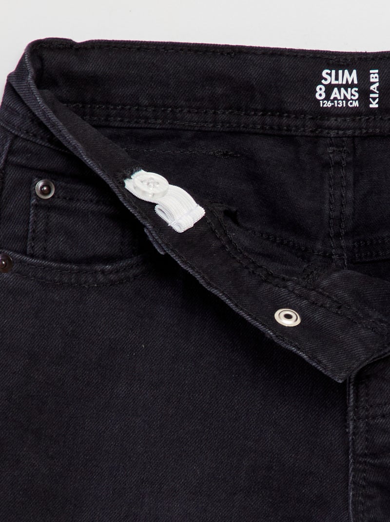 Calças slim com 5 bolsos PRETO - Kiabi