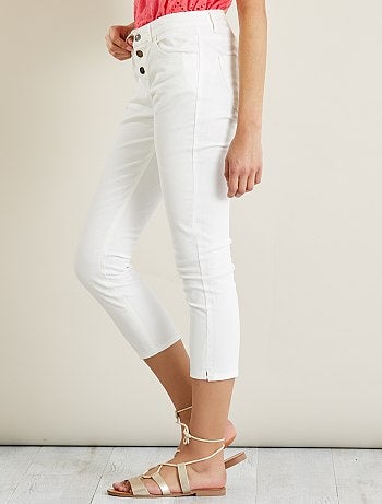 Calças slim com botões 7/8 - Kiabi