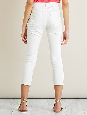 Calças slim com botões 7/8 - Kiabi