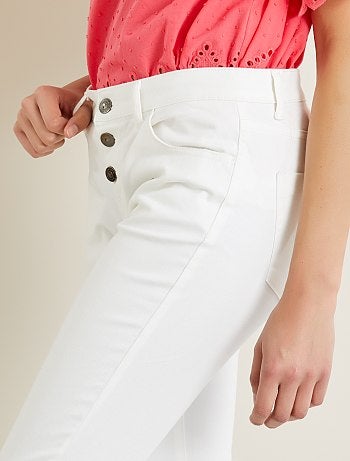 Calças slim com botões 7/8 - Kiabi