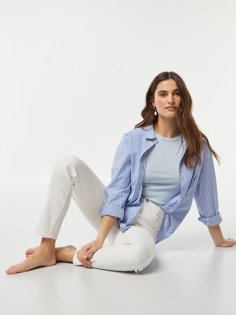 Calças slim de ganga - 30L BRANCO - Kiabi