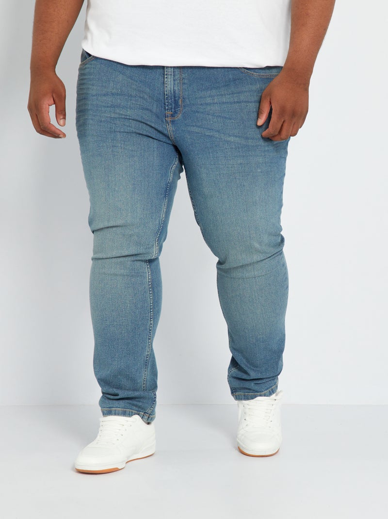 Calças slim de ganga - 34L AZUL - Kiabi