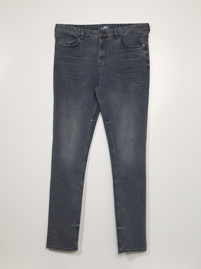 Calças slim de ganga - 36L CINZA - Kiabi