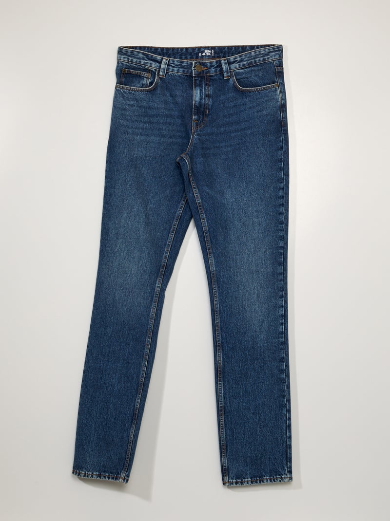 Calças slim de ganga - 38L AZUL - Kiabi