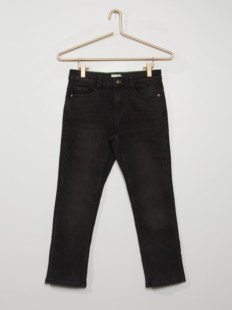 Calças slim de ganga PRETO - Kiabi