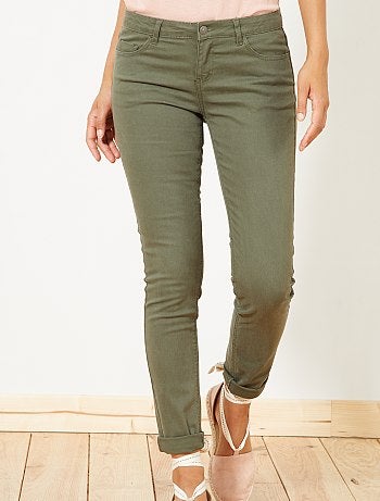 Calças slim elásticas com 5 bolsos - Kiabi