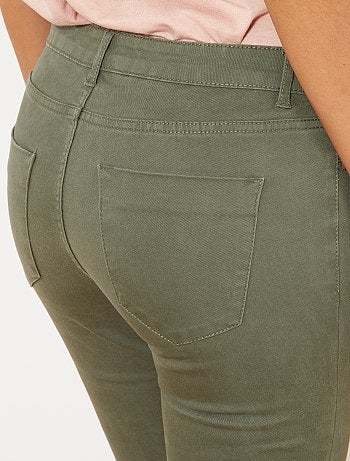 Calças slim elásticas com 5 bolsos - Kiabi