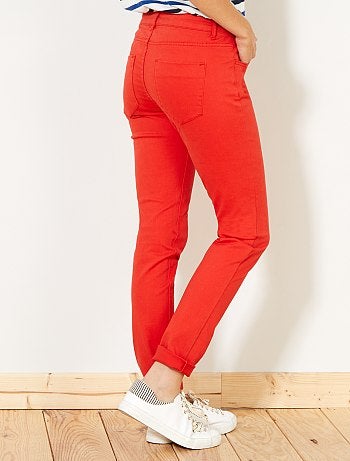 Calças slim elásticas com 5 bolsos - Kiabi