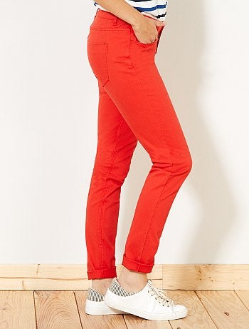 Calças slim elásticas com 5 bolsos - Kiabi