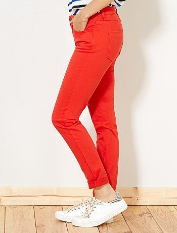 Calças slim elásticas com 5 bolsos - Kiabi