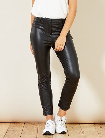 Calças slim em pele sintética - Kiabi