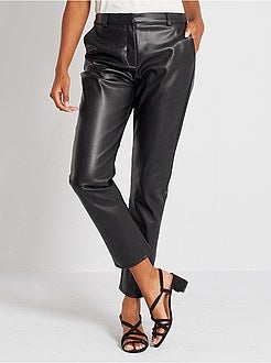 Calças slim em pele sintética - Kiabi