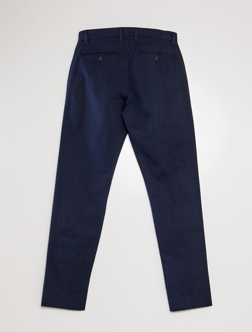 Calças de algodão stretch slim fit - Homem