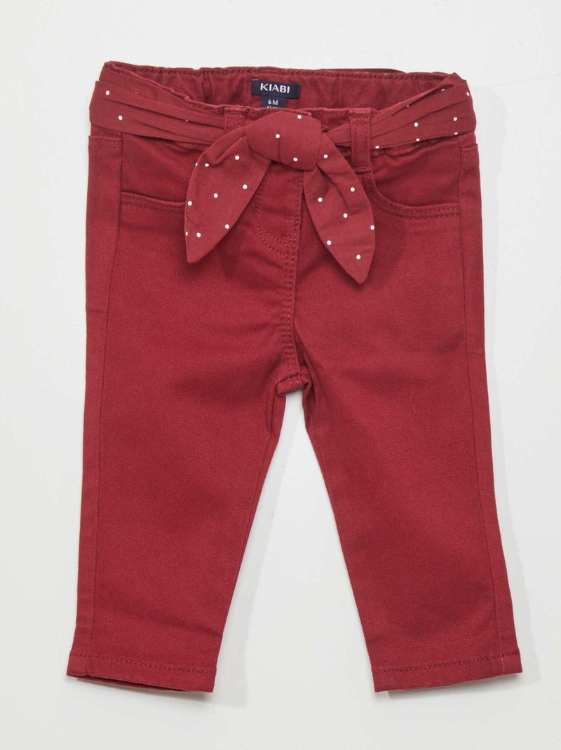 Calças slim VERMELHO - Kiabi