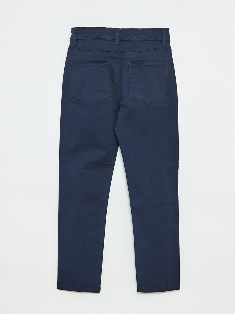 Calças slim/corte justo com 4 bolsos Azul - Kiabi