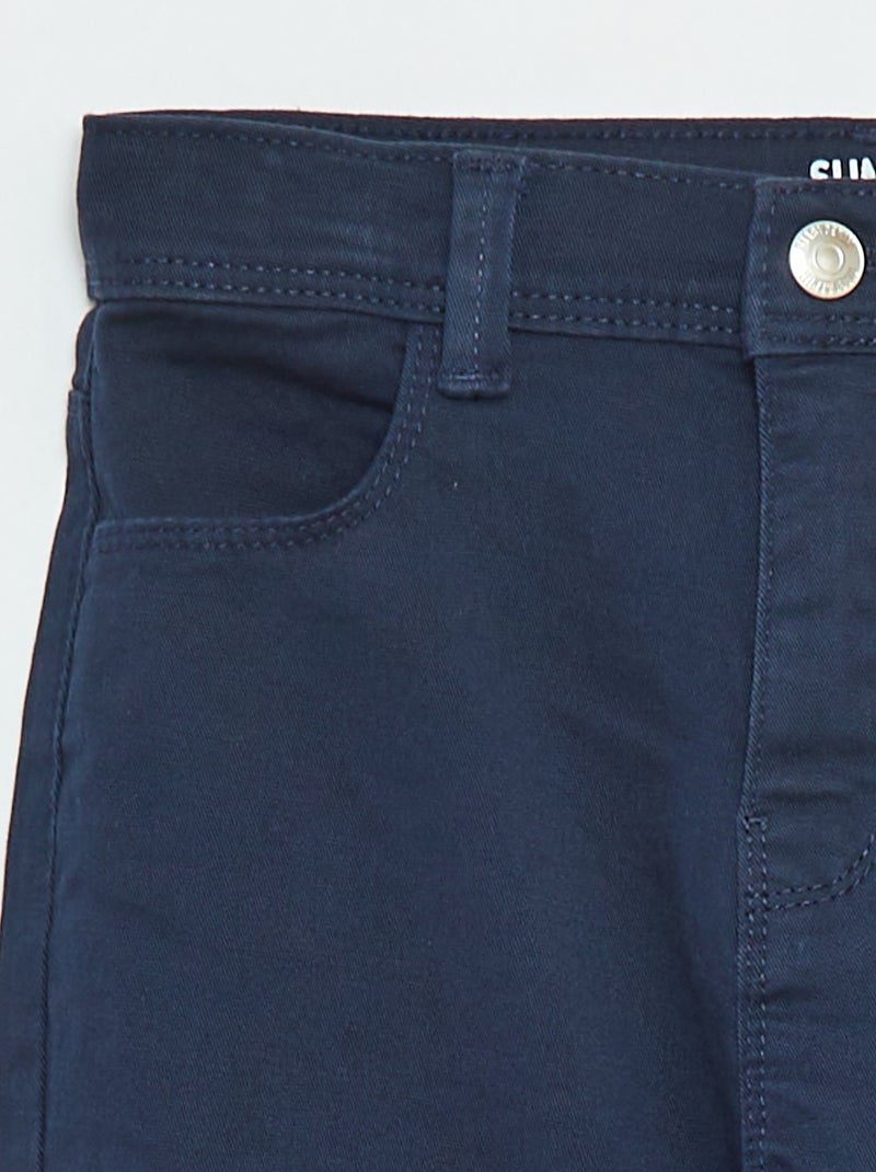 Calças slim/corte justo com 4 bolsos Azul - Kiabi