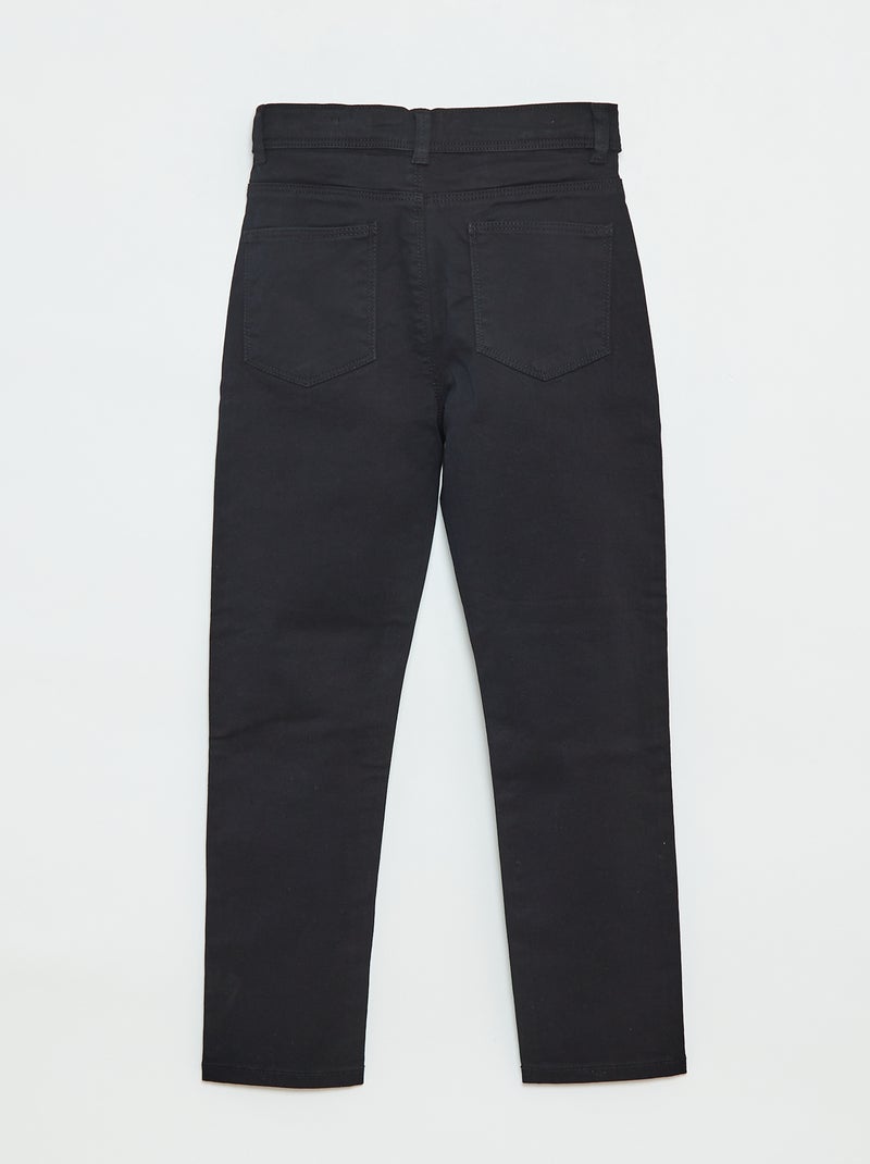 Calças slim/corte justo com 4 bolsos Preto - Kiabi