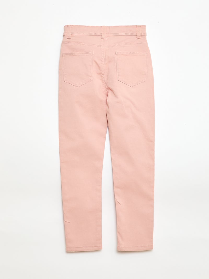Calças slim/corte justo com 4 bolsos Rosa - Kiabi