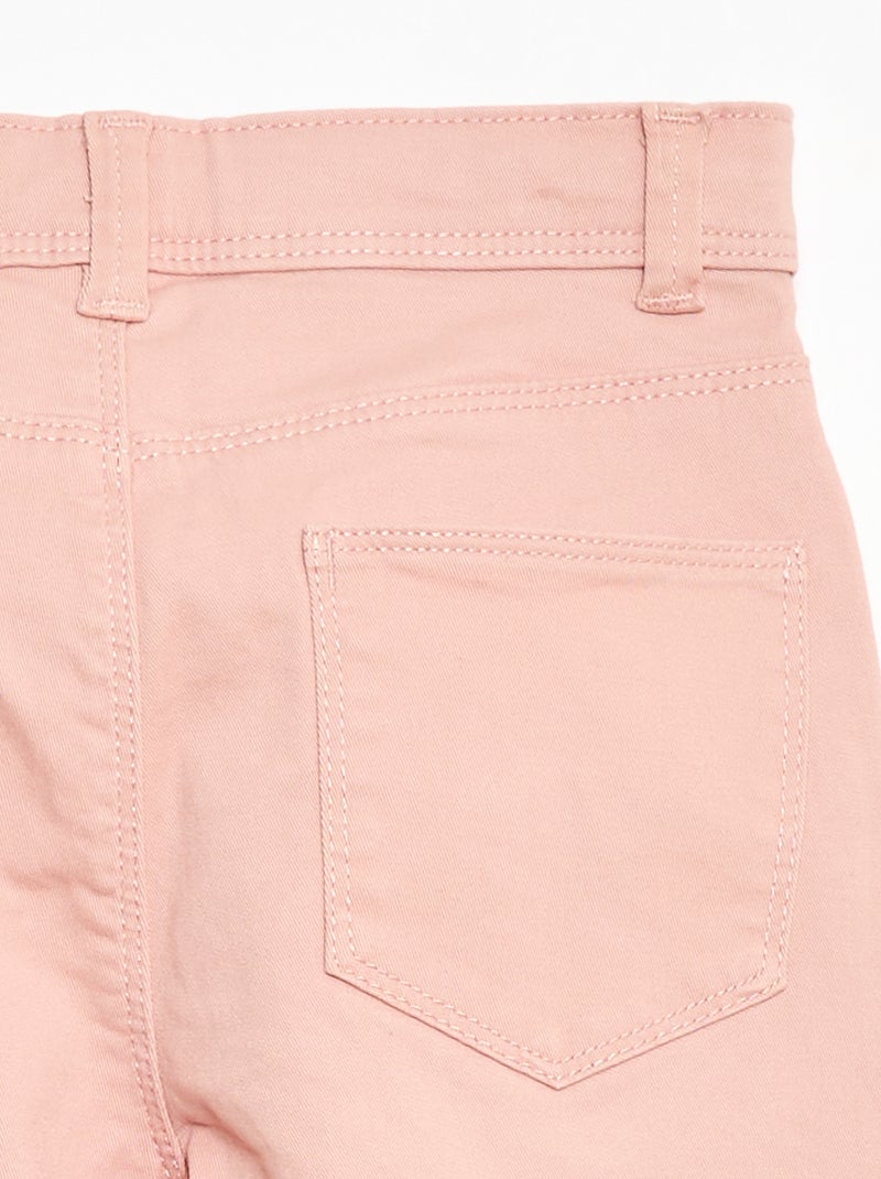 Calças slim/corte justo com 4 bolsos Rosa - Kiabi