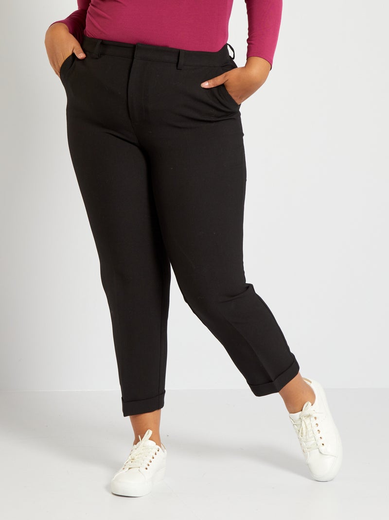 Calças slouchy Preto - Kiabi