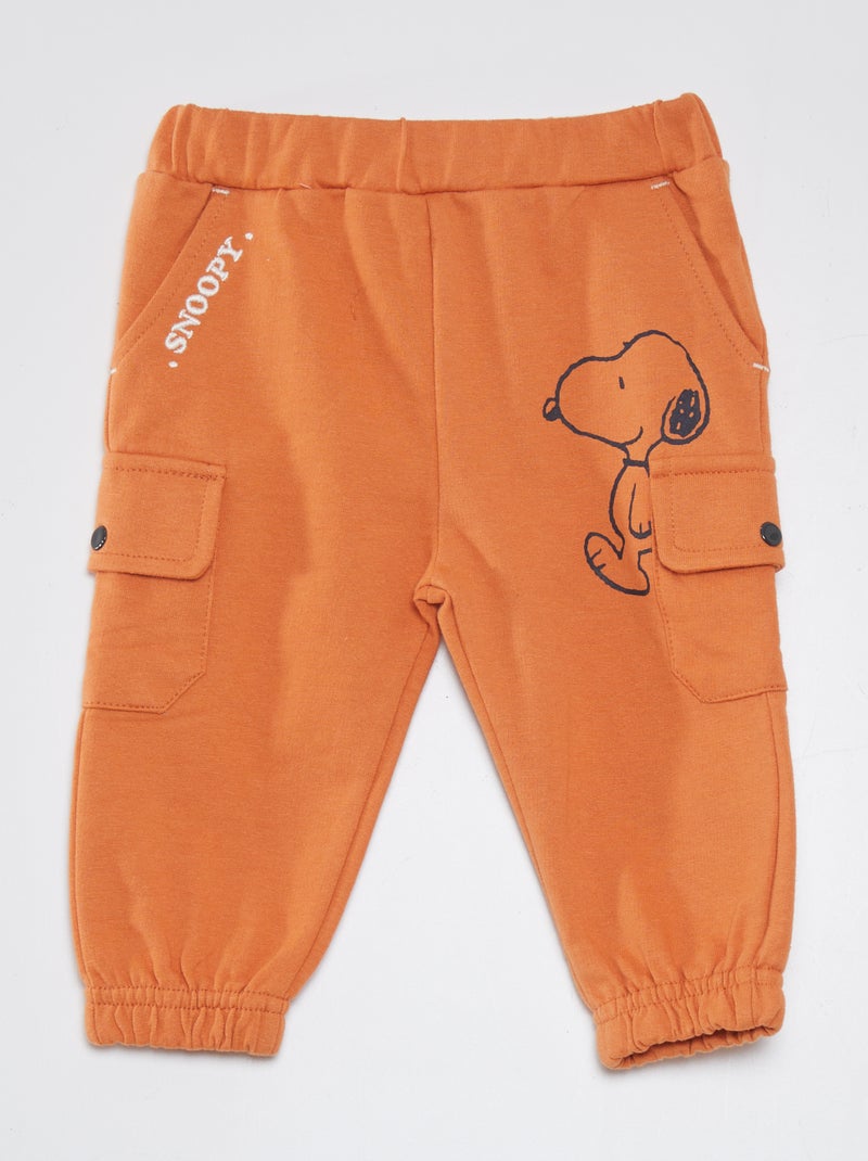 Calças 'Snoopy' com bolsos com aba LARANJA - Kiabi