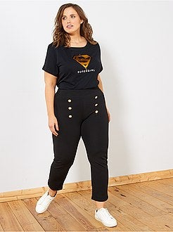 Calças soltinhas com cintura elástica - Kiabi