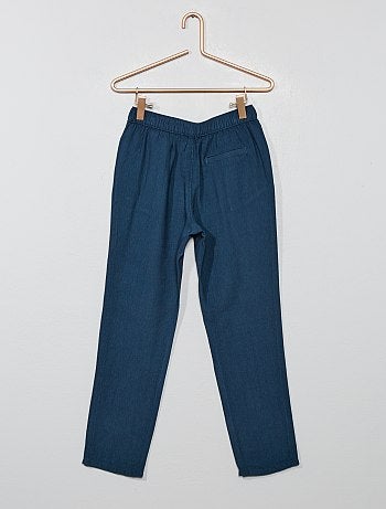 Calças soltinhas com pinças - Kiabi