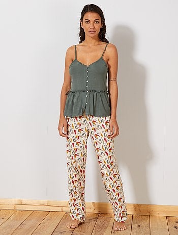 Calças soltinhas estampadas - Kiabi