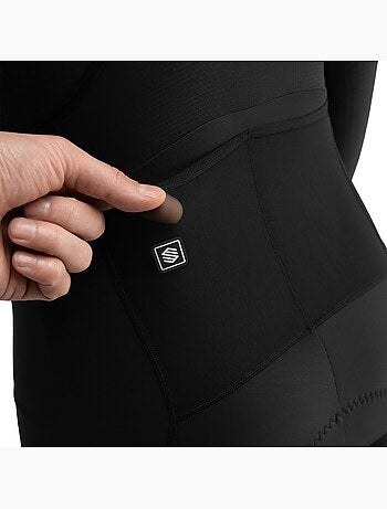 Calças térmicas justas de ciclismo gravel com alças para homem